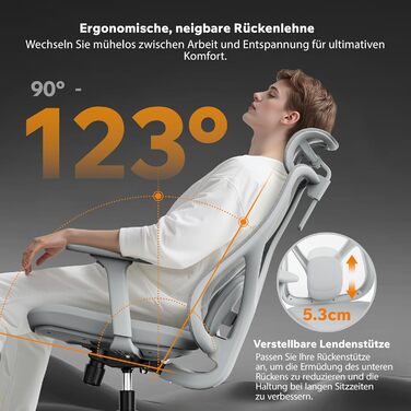 Ігрове крісло, Ергономічне офісне крісло, Робоче крісло, Крісло керівника, Обертове крісло, Регульоване робоче крісло для домашнього офісу, Геймери до 150 кг, Комп&39ютерне крісло, Офісне крісло - MOYO Grey