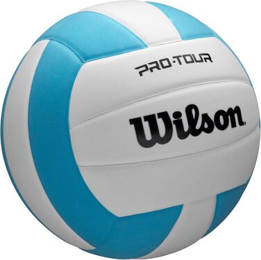 Волейбольний м'яч WILSON Pro Tour для приміщень, Змагальний, Синтетична шкіра, Прострочка V-Tec, Офіційний розмір, Світло-блакитний/Білий