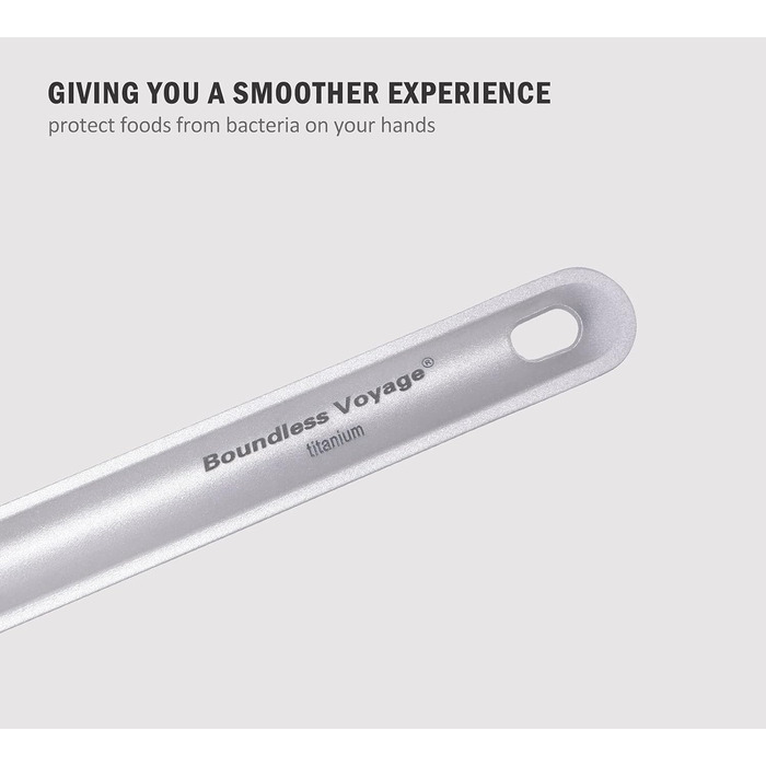 Безмежний посуд для відпочинку Voyage Титанова ложка з довгою ручкою Ультралегкі столові прибори для кемпінгу Ti1509b