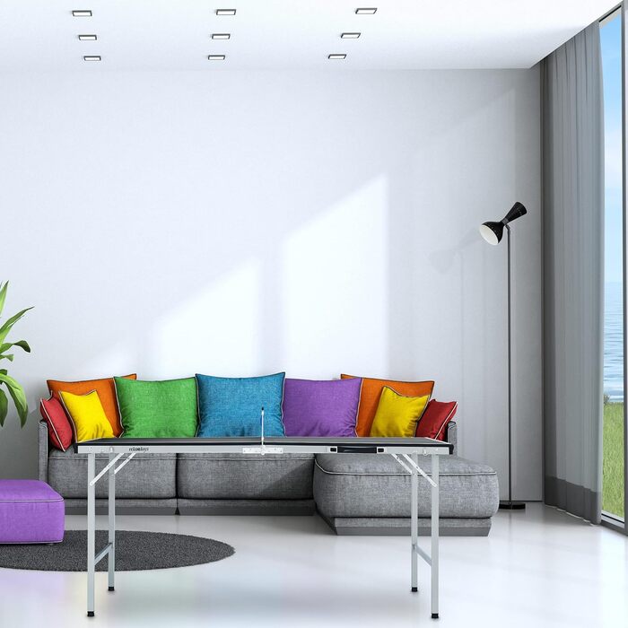 Тенісний стіл Relaxdays, складний тенісний стіл із сіткою, 2 ракетки, 3 м&39ячі, ВxШxГ 70 x 70 x 150 см, чорний