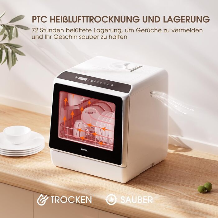 Настільна посудомийна машина HAVA, 6 програм, 5-літровий резервуар