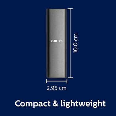 Зовнішній портативний SSD-накопичувач Philips на 250 ГБ - ультратонкий SATA Ultra Speed USB-C, швидкість читання до 540 МБ/с, алюміній