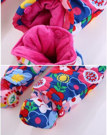 Дитячий зимовий комбінезон з капюшоном, зимовий костюм з рукавичками та пінетками, комплект теплого одягу для дівчаток та хлопчиків, 12-18 місяців () E