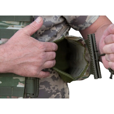 Плитоноска з швидкоскидом та кишенями кордура Kirasa мультикам (Арт.KI1050)