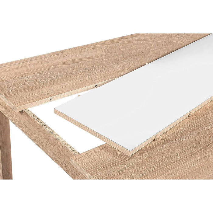 Обідній стіл byLIVING Nori/Сучасний кухонний стіл під дуб/Двосторонній висувний стіл чорного або білого кольору/Великий стіл / 160 x 90, В 75 см 160 x 90, В 75 см Коричневий