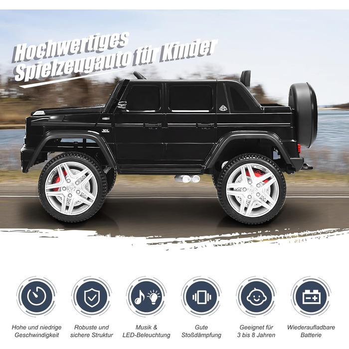 Дитячий електромобіль GOPLUS 12V Mercedes-Benz Maybach з пультом дистанційного керування 2.4 Ghz, дитячий автомобіль з плавним пус