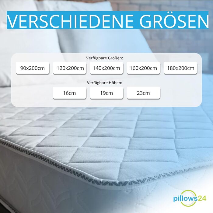 Зонний матрац 140x200 см - Висота 16 см - H2/H3 Масажний матрац - Матрац з піни з ефектом пам&39яті Oeko-TEX та гіпоалергенний Знімний чохол, який можна прати (до 60C) Матраци виготовлені в ЄС Піна з ефектом пам&39яті масажний профіль 16 см 140 x 200 см, 