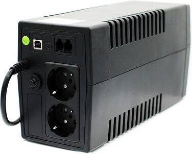 Джерело безперебійного живлення Master Power UPS, 650 ВА, постійна вихідна напруга 360 Вт, 2 розетки Schuko