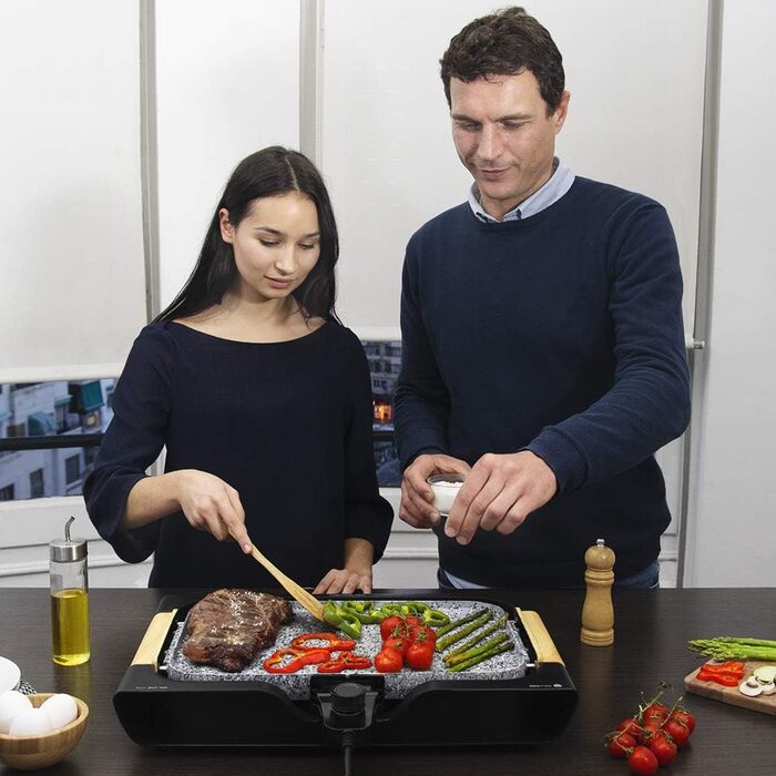 Електрична сковорода Cecotec Rock&Water 2000.кам'яне облицювання RockStone, регульований термостат, можна мити в посудомийній маши