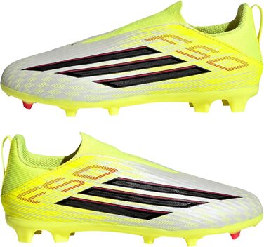 Футбольні бутси adidas Unisex Kids F50 League Laceless FG/MG, дитячі, 38 EU Team, Solar Yellow 2 Core Black, Lucid Red