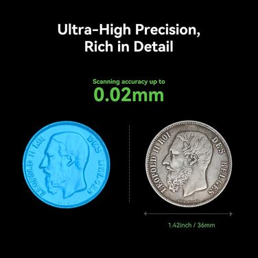 Сканер Creality CR-Scan Otter для 3D-принтера, портативний 3D-сканер, висока точність 0,02 мм, діапазон сканування 102000 мм, швид