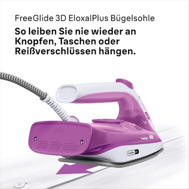 Парова праска з технологією FreeGlide 3D, підошва SuperCeramic, Ultimate FastClean, автоматичне відключення, вертикальна подача па