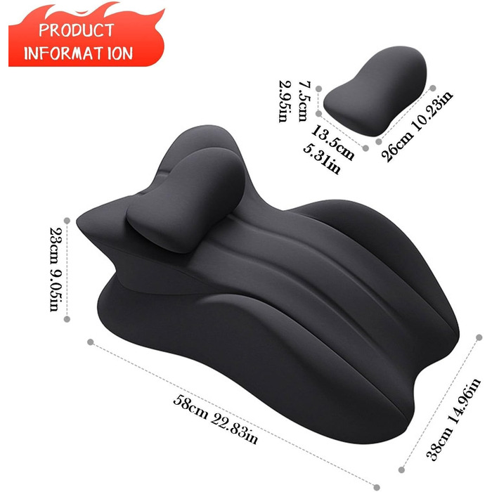 Пара подушок для стегон, пара багатофункціональних подушок для підняття стегон, подушки для сідниць для пар, комфортні клиноподібні подушки з піни з ефектом пам&39яті в кількох положеннях, забезпечують підтримку талії та шиї (темно-сірий)