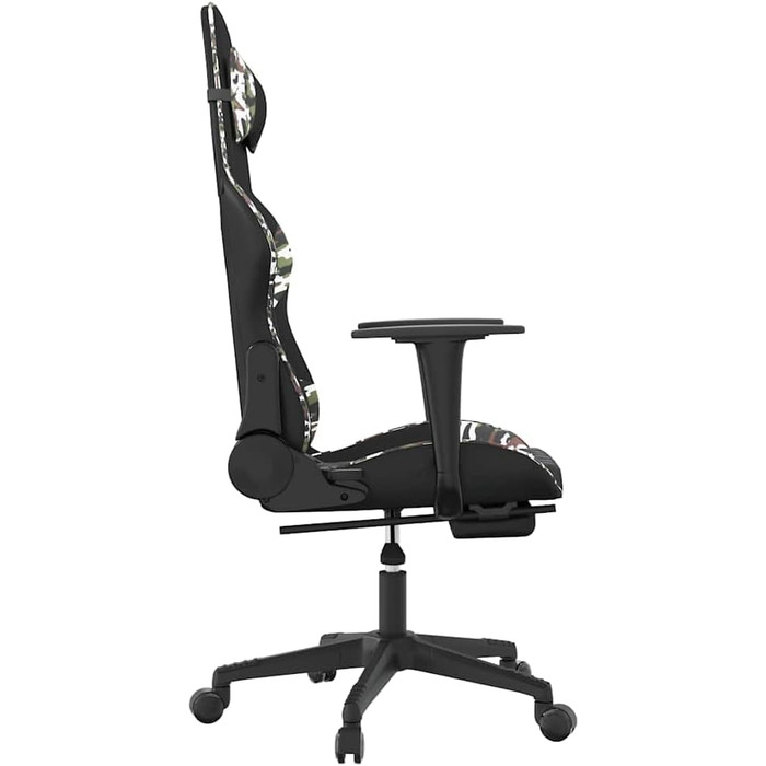 Геймерське крісло з функцією масажу, регульована підставка для ніг, чорне, камуфляжне, штучна шкіра, ергономічне комп&39ютерне крісло для геймерів, обертове, для офісу та спальні, чорний та камуфляжний