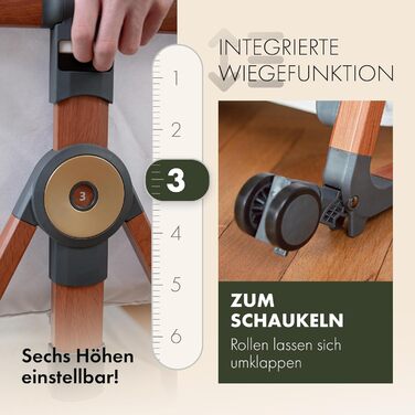 Дитяче ліжечко KUNU - Дитяче ліжечко для сну на боці з колесами для пружинного ліжка - Дитяче ліжечко на колесах 3-в-1 Дорожня колиска-колиска - Колиска з функцією гойдання та регулюванням висоти - Безпечне дорожнє ліжечко, включаючи дорожню сумку