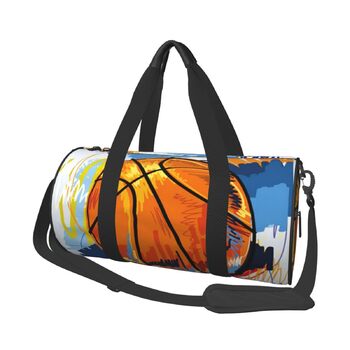 Дорожня сумка з малюнком стрекози, кругла, великої місткості, легка та міцна, чудовий подарунок для піших прогулянок, відпустки, ділових поїздок та іншого, баскетбольна, барвисте задоволення від малювання, універсальний розмір