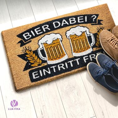 Кокосовий килимок для дверей - Забавний дизайн з пивом - 40x70 см - Килимок для дверей для приміщень та вулиці - Килимок для передніх дверей - Килимок для вулиці - Килимки для дверей - Кокосовий килимок для дверей