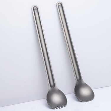 Титанова ложка Ложка з довгою ручкою Свинячі кемпінгові столові прибори, Надлегкий титановий набір столових приборів для кемпінгу,