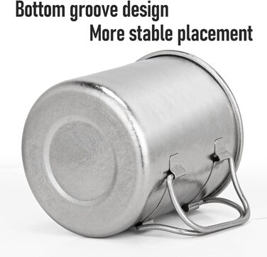 Титанова чашка TiTo, для кемпінгу, чаю, кави, води, надлегка, портативна, посуд, 450 мл, складна ручка, титанова каструля з кришкою, для активного відпочинку на свіжому повітрі, походів, пікніків, посуду для напоїв, синього кольору