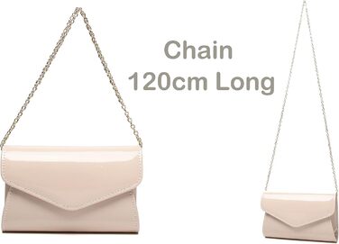 Мініатюрна вечірня сумочка-клатч з лакованої шкіри Цукерковий блиск для вечірок, свят та побачень. Колір - нюдовий