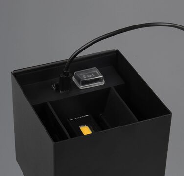 Стільний LED-бра на акумуляторі Reality Talent R27759132, матовий чорний метал, магнітне кріплення, 2 шт. 0.5 Вт, датчик сутінків та руху, двостороннє освітлення (вгору та вниз), зарядка USB-C
