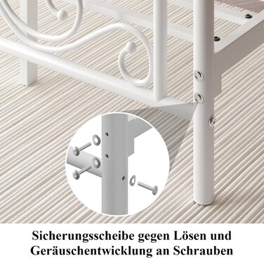 Ліжко 140x200 з узголів&39ям та узніжжям у формі метеликів/основа матраца/місце для зберігання речей під ліжком/рейковий каркас не потрібен/легке складання/тиха робота/білий 140 x 200 см