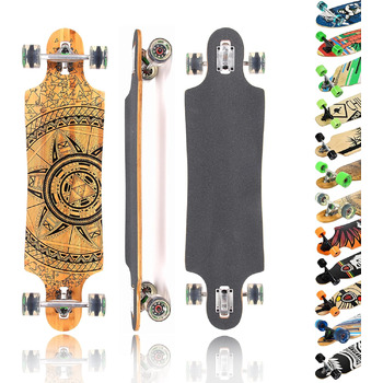 Лонгборд MAXOfit XXL Deluxe Jamaica LB-01 104 см 7-шаровий клен drop mount freeride ABEC-9 78A колеса 75мм повний компліт для фрірайду стрибків GeoLines дизайн оригінал Німеччина 2025