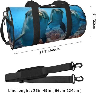 Дорожня сумка-циліндр з морськими тваринами та веселими дельфінами, спортивна сумка для чоловіків та жінок, сумка для подорожей, спортивна сумка