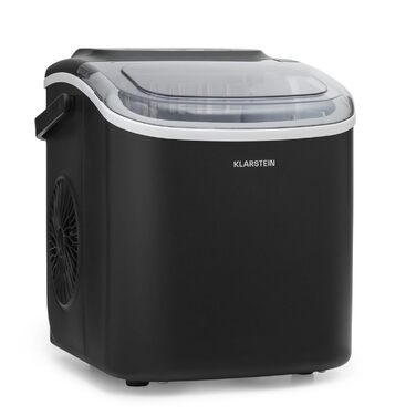 Машина для кубиків льоду Klarstein для домашнього кемпінгу Gastro, швидка міні-машина для кубиків льоду маленька, професійна льодогенератор для великих і маленьких кубиків льоду, самоочищення, резервуар для води 1,3 л, 12 кг льоду за 24 години чорний