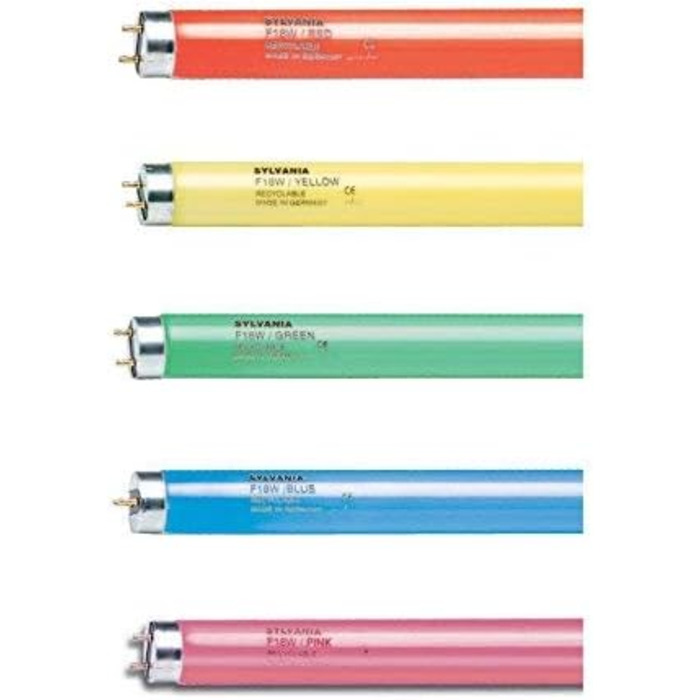 Зелена люмінесцентна лампа SYLVANIA T8, цоколь G13, 36 Вт/3140 люмен, термін служби 10000 год, лінійна форма, діаметр 26 мм, довжина 1200 мм, зелена лампа, регулювання яскравості, упаковка з