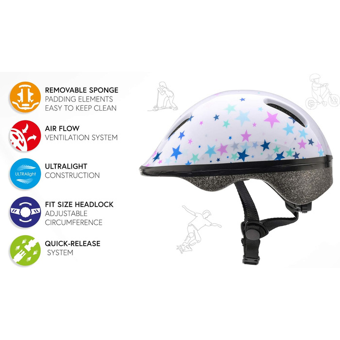 Метеор дитячий шолом дитячий велосипедний шолом для малюків шолом для дівчаток шолом для скейтерів Міцний легкий молодіжний велоси