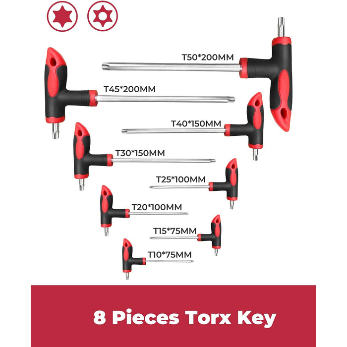 Набір шестигранних і торцевих ключів на 16 предметів, набір ключів з Т-подібною ручкою з коробкою