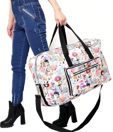 Велика складна дорожня сумка Arxus Носіть дорожню сумку поверх багажу на вихідних за допомогою плечового ременя. Дівчата малюють.