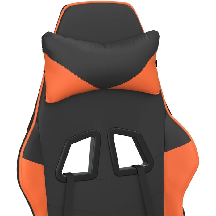 Геймерське крісло, чорно-помаранчеве, штучна шкіра, поворотне, регульоване, ергономічне, для комп&39ютера та офісного використання, 110 кг