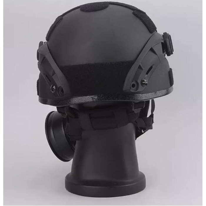 Комплект шоломів-протигазів, шолом з ABS-пластику, протигаз може фільтрувати шкідливі гази та забезпечує кращий захист під час тактичних ігор, чорний