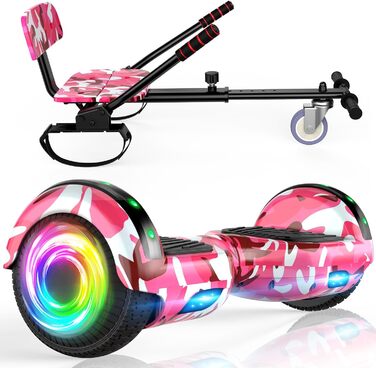 Гіроскутер для дітей 6,5 дюйма – самобалансуючий з картингом, світлодіодними ліхтарями та Bluetooth-колонкою, ідеальний подарунок для дітей