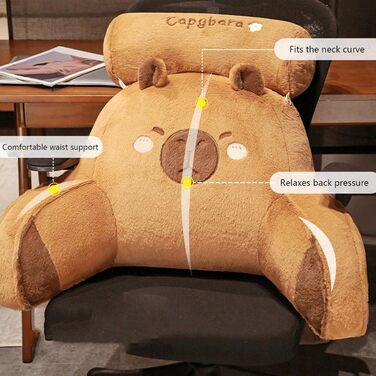 М&39яка подушка для дітей у формі капібари, плюшева подушка для читання у формі капібари, плюшева подушка у формі капібари з опорою для шиї та рук, мила плюшева подушка для спини з тваринками, м&39яка подушка для зберігання речей на дивані, дивані
