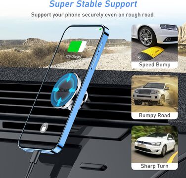 Тримач для мобільного телефону Blukar в машину, дуже магнітний для вентиляційних отворів, універсальний з поворотом на 360 для iPh