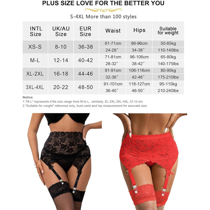 Пояс для панчіх ohmydear, з мереживом, чорний