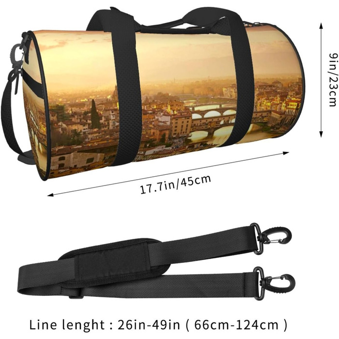 Спортивна сумка для подорожей Захід сонця, чорна, універсальний розмір