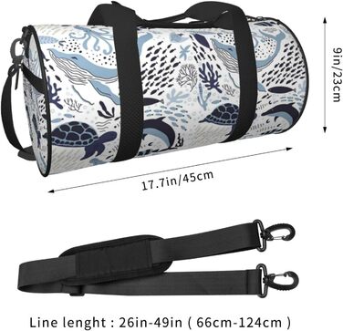 Дорожня сумка-циліндр з морським принтом (черепахи/восьминоги), спортивна сумка для чоловіків та жінок, сумка для подорожей та спорту