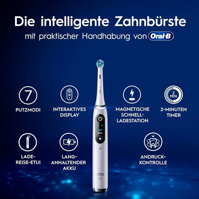 Електрична зубна щітка, з 1 насадкою 7 режимів догляду за зубами, переможець тесту CHIP (11/25), розроблена Braun, білий колір Білий алебастр, 9