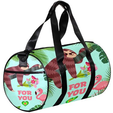 Спортивна сумка, маленька дорожня сумка, сумка для йоги, кумедне зображення лінивця та фламінго, сумка для фітнесу на відкритому повітрі, ручна поклажа
