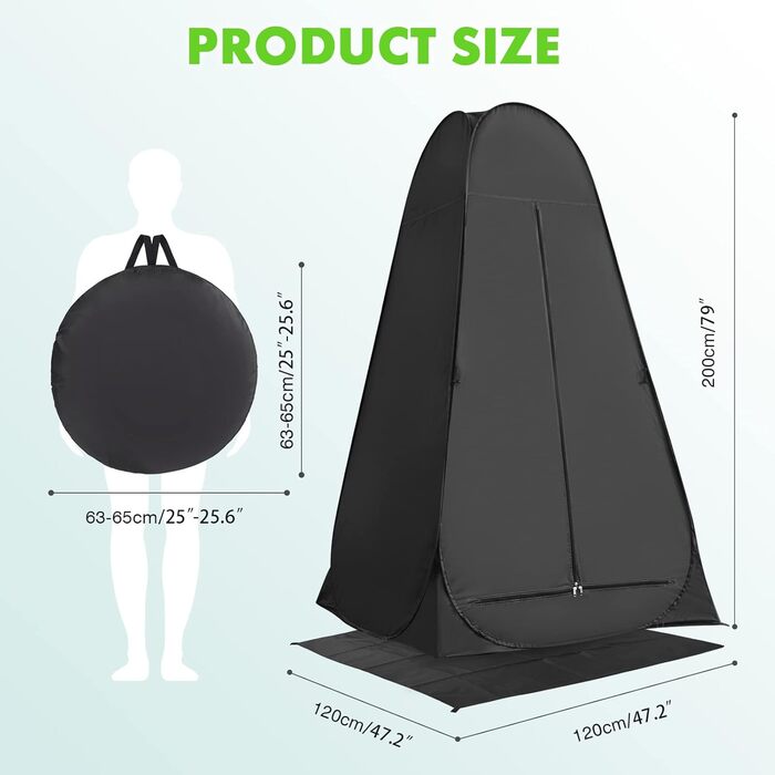 Портативний висувний душовий намет - водонепроникний, туалетний намет, пляжний намет, кемпінговий намет, роздягальня з сумкою для перенесення