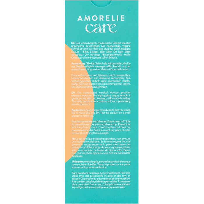 Лубрикант AMORELIE Care, зі смаком персика, 100 мл