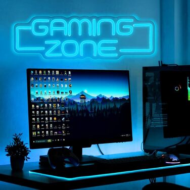 Неонова вивіска Gaming Zone, Неонова вивіска Game Zone для декору кімнати підліткових геймерів, Неонова вивіска з іграми для декору стіни, Світлодіодна неонова вивіска для геймерів, Подарунки для хлопчиків та дітей - A-Gaming zone1