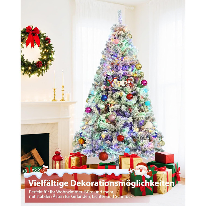 Штучна ялинка з вогнями 180 см біла Himimi