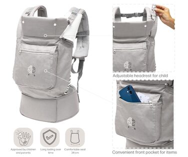 Ергономічна переноска для новонароджених 3 положення від 4 місяців до 18 кг версія 2.0 Marusipio Carries Сумка для немовлят 100 ба