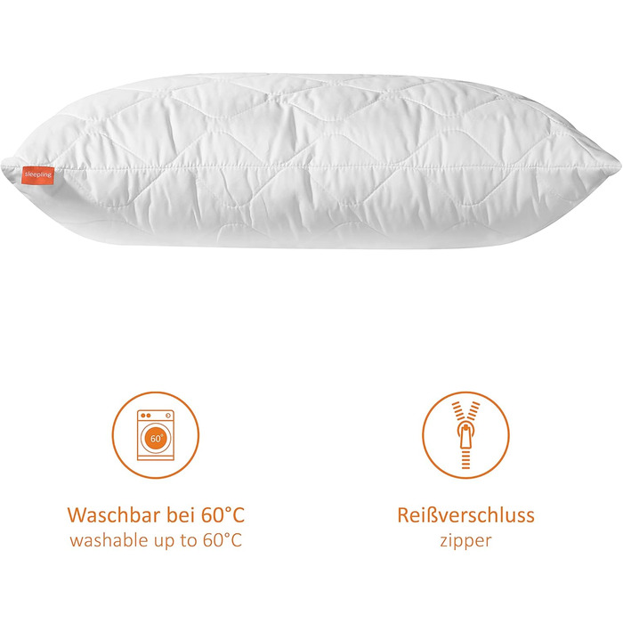 Надзвичайно пухка подушка для сну 40x80 см, гіпоалергенна подушка для ліжка, подушка, подушка для ліжка, подушка для сну 40 x 80 см, подушка, можна прати, Зроблено в ЄС, Oeko-Tex, Comfort 400 1 40 x 80 см