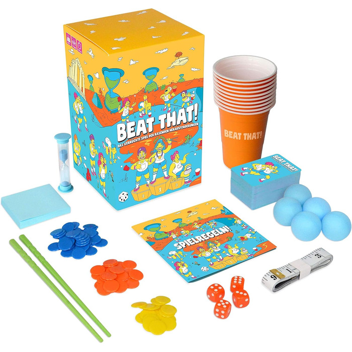 ІГРИ НА РИНВАХ Beat That Настільна гра, Ігри для вечірок для дорослих, Шалена гра шалених випробувань, Ігри для вечірок, Сімейні ігри - Основна гра для веселих подарунків